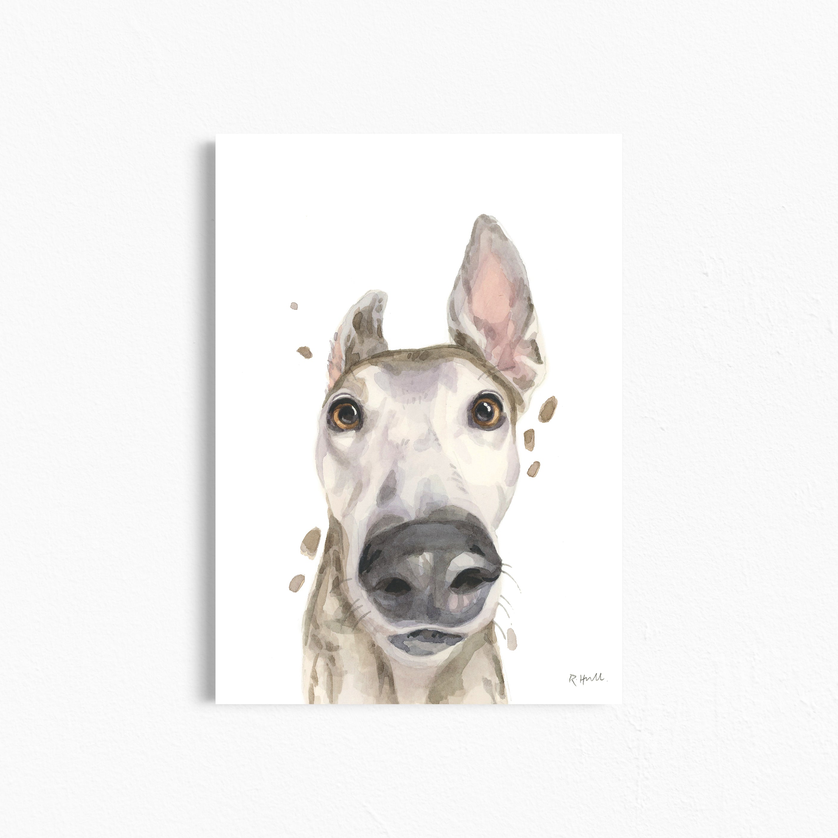 Greyhound A4/Letter Print Gifts for Child's Nursery & Lurcher Whippet Dog Lovers