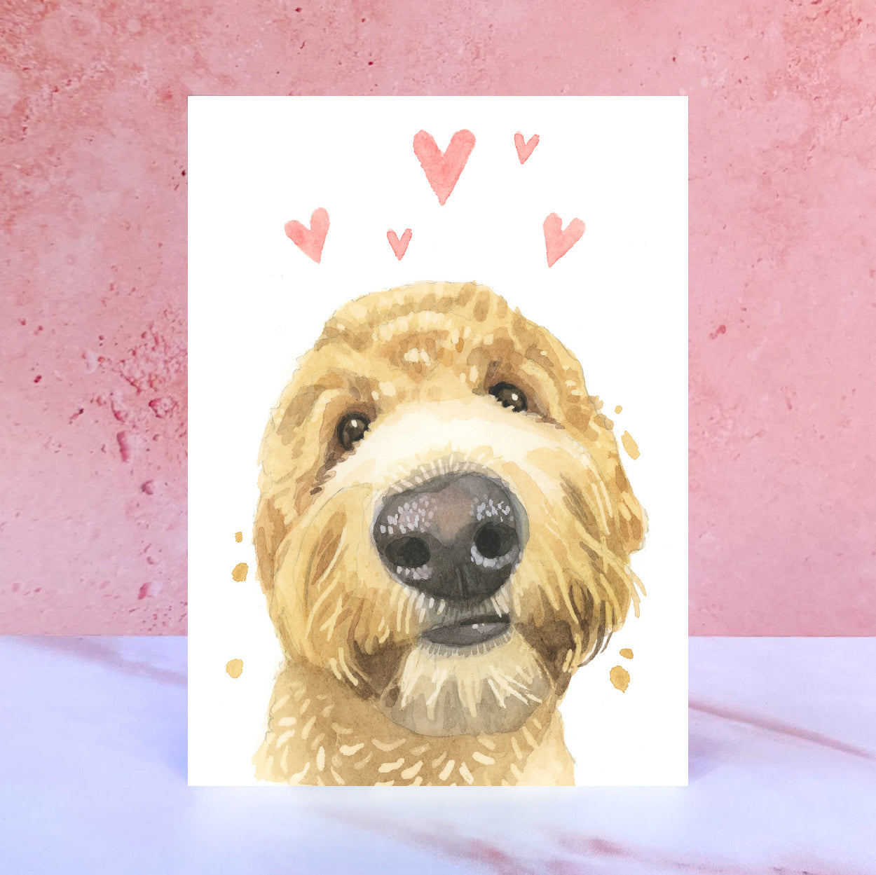 Golden Doodle Licks & Kisses Card for Valentines, Anniversaries and from the Dog