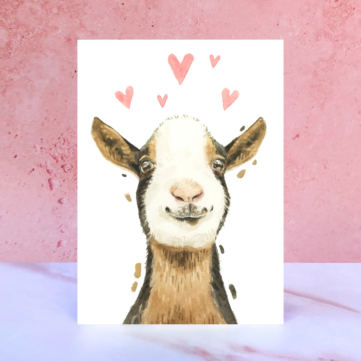 Goat Licks & Kisses Card for Valentines and Anniversaries from the Farm Animal Collection
