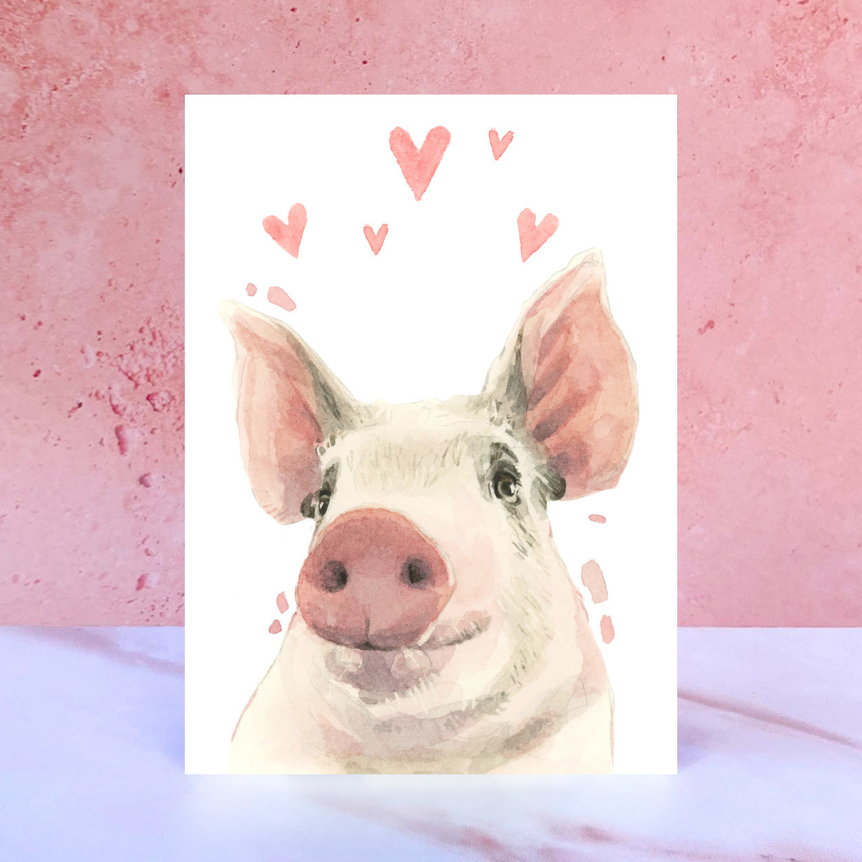 Pig Licks & Kisses Card for Valentines and Anniversaries from the Farm Animal Collection