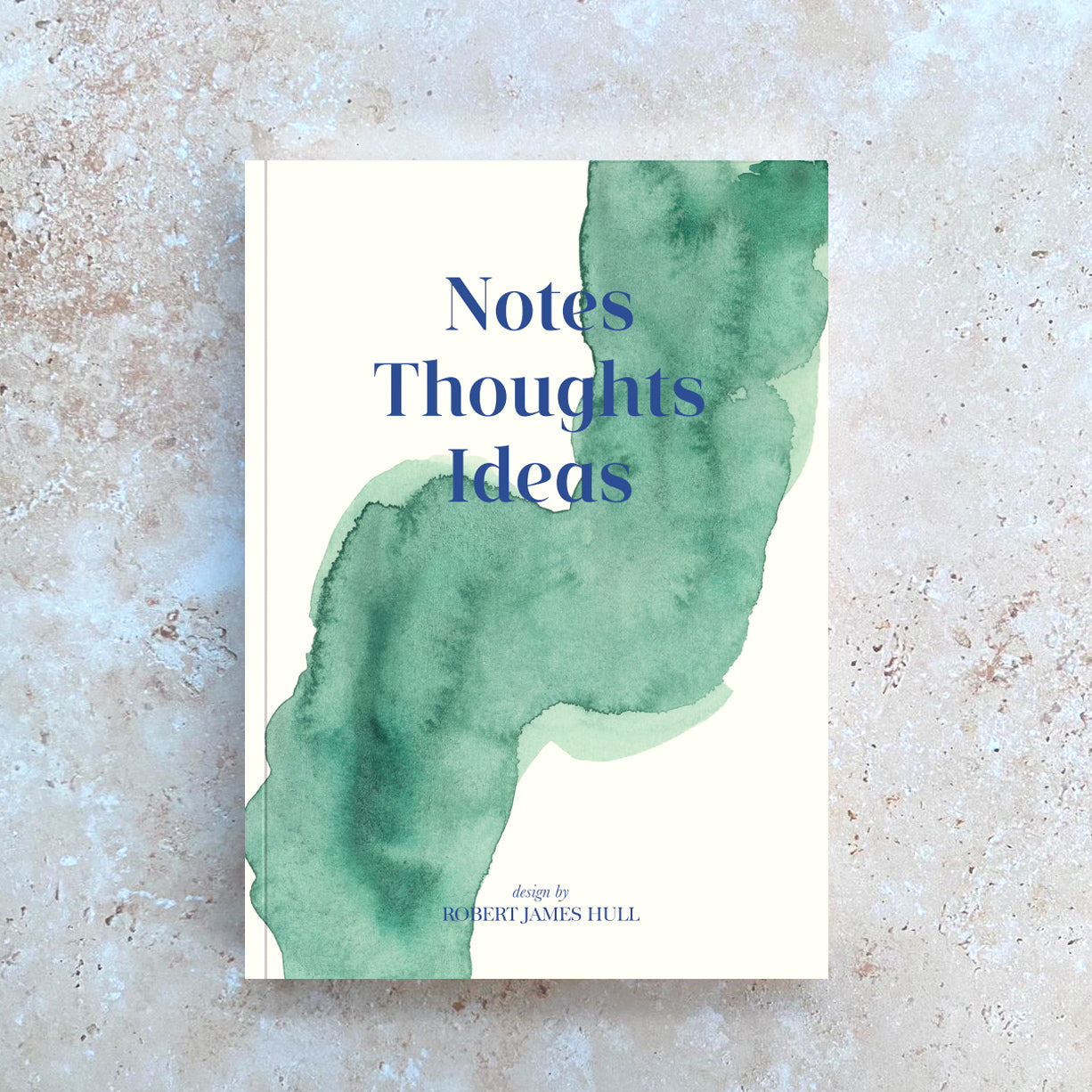 Abstract Notes Thoughts Ideas Emerald and Cream A5 Premium Notebook