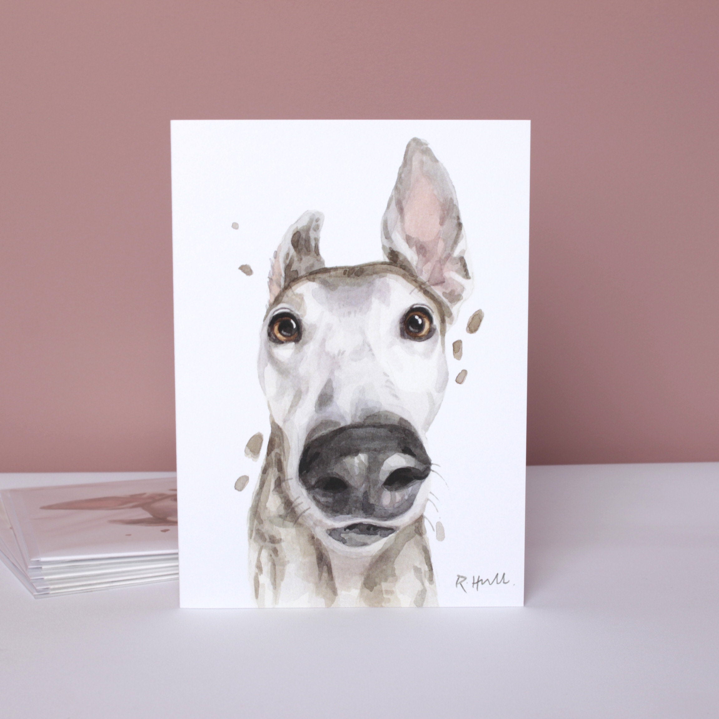Pack of 5 Greyhound All Occasion Cards, Funny Lurcher Boop Birthday Greeting Card