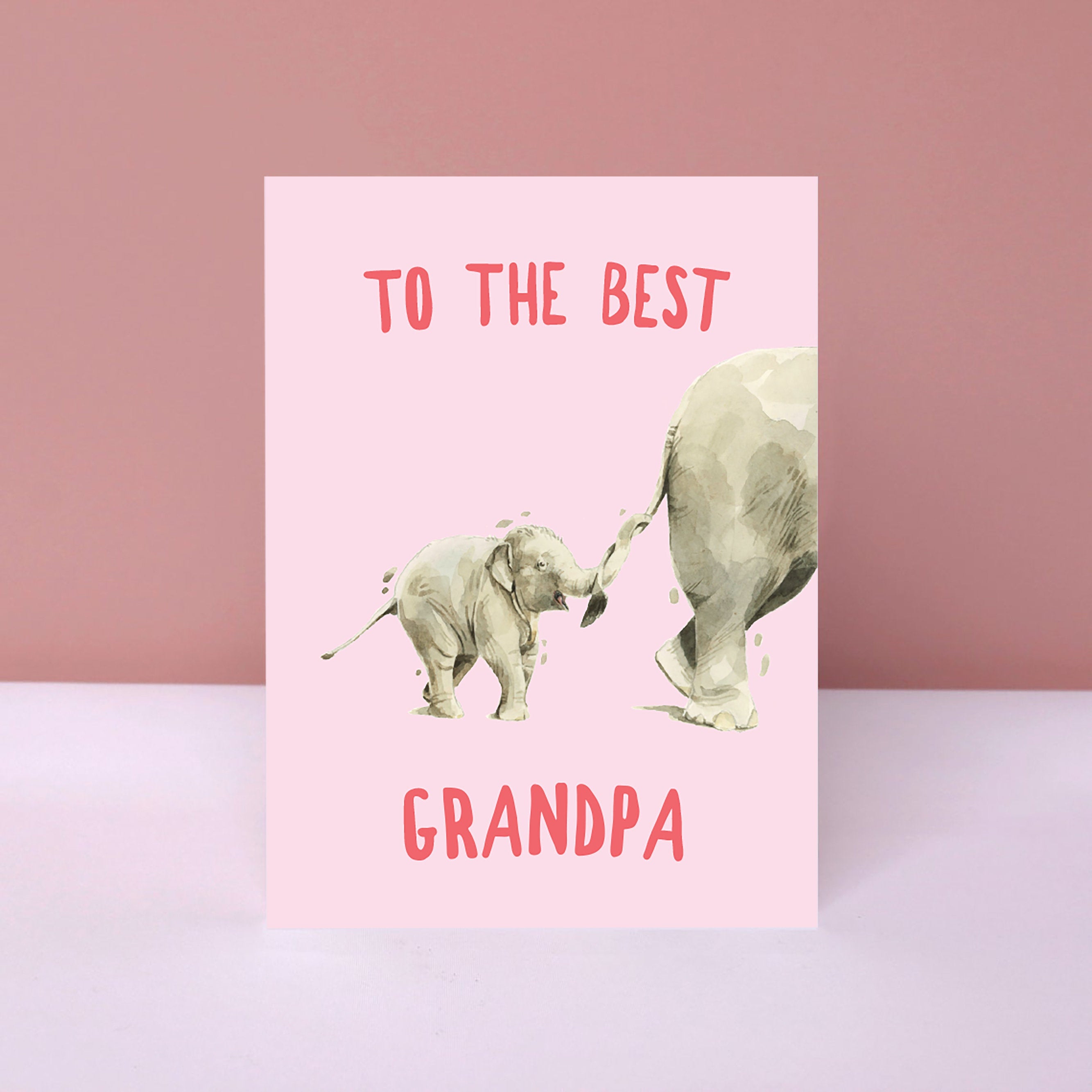 To the Best Grandpa, Elephant Card for Father's Day, Grandpa's Birthday