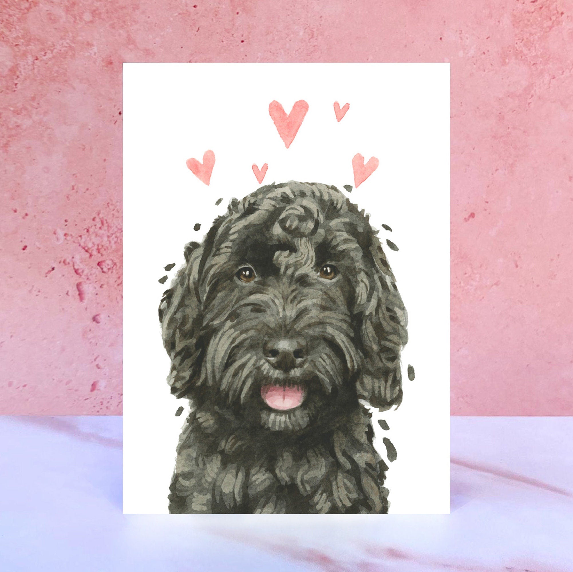 Cockapoo Licks & Kisses Card for Valentines, Anniversaries and from the Dog