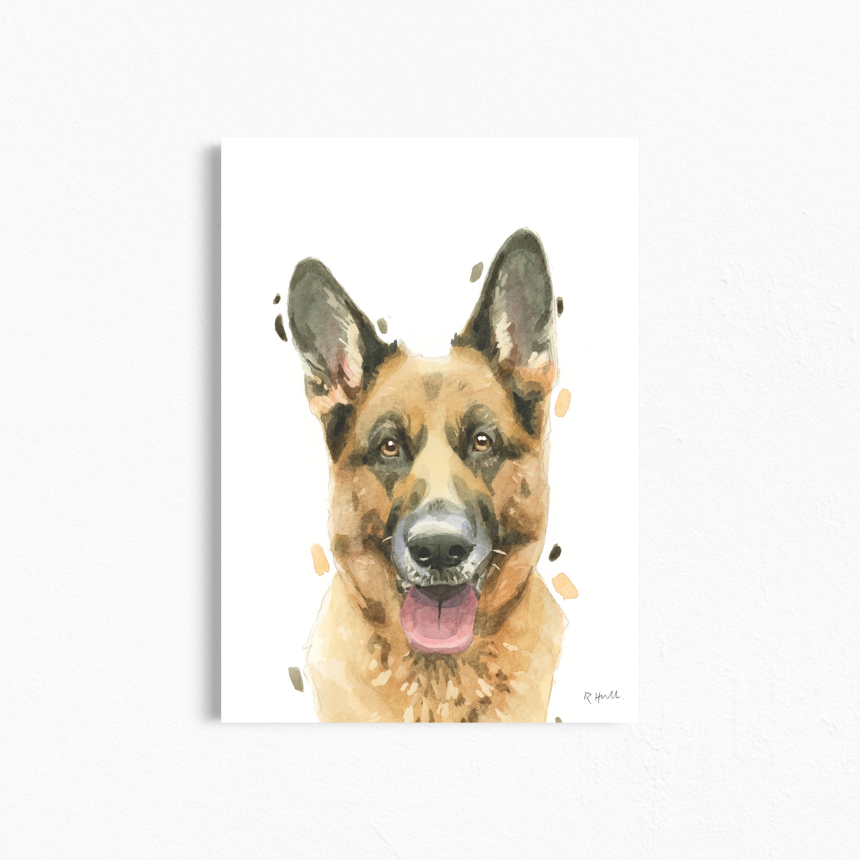 German Shepherd A4/Letter Print Gifts for Child's Nursery & Alsatian Dog Lovers