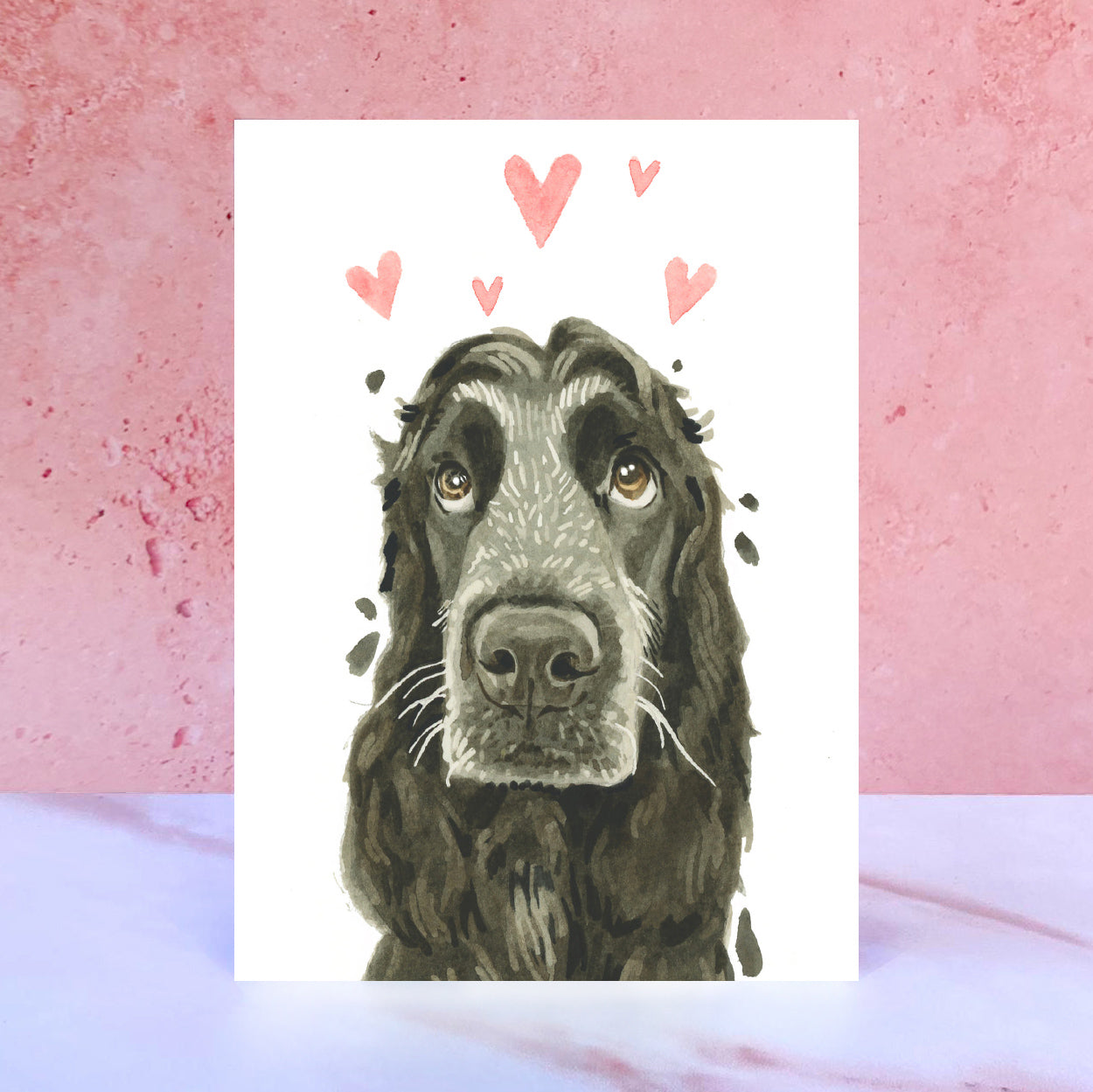 Cocker Spaniel Licks & Kisses Card for Valentines, Anniversaries and from the Dog