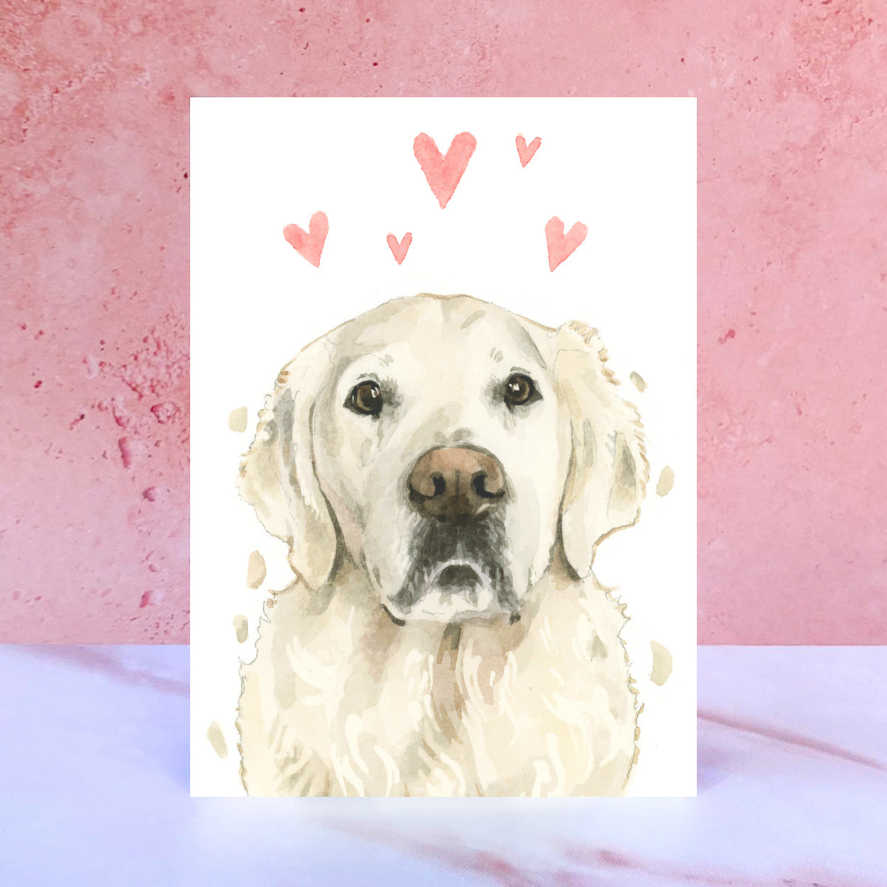 Cream Golden Retriever Licks & Kisses Card for Valentines, Anniversaries and from the Dog