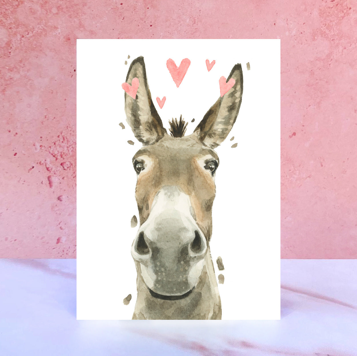 Donkey Licks & Kisses Card for Valentines and Anniversaries from the Farm Animal Collection