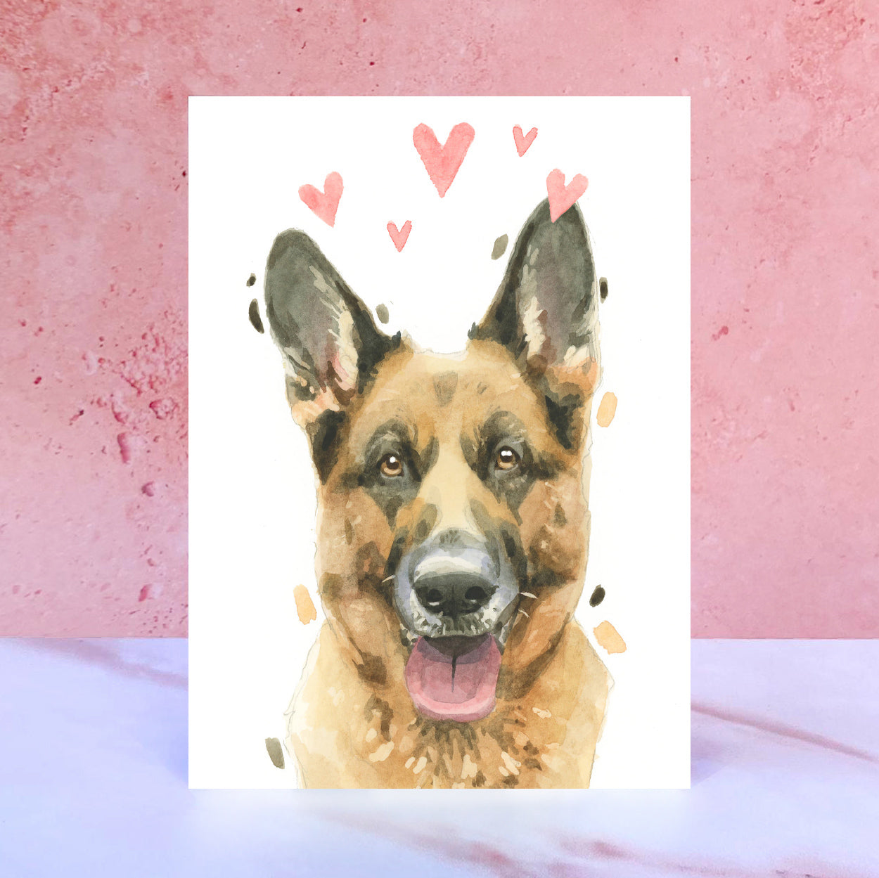 German Shepherd Licks & Kisses Card for Valentines, Anniversaries and from the Dog