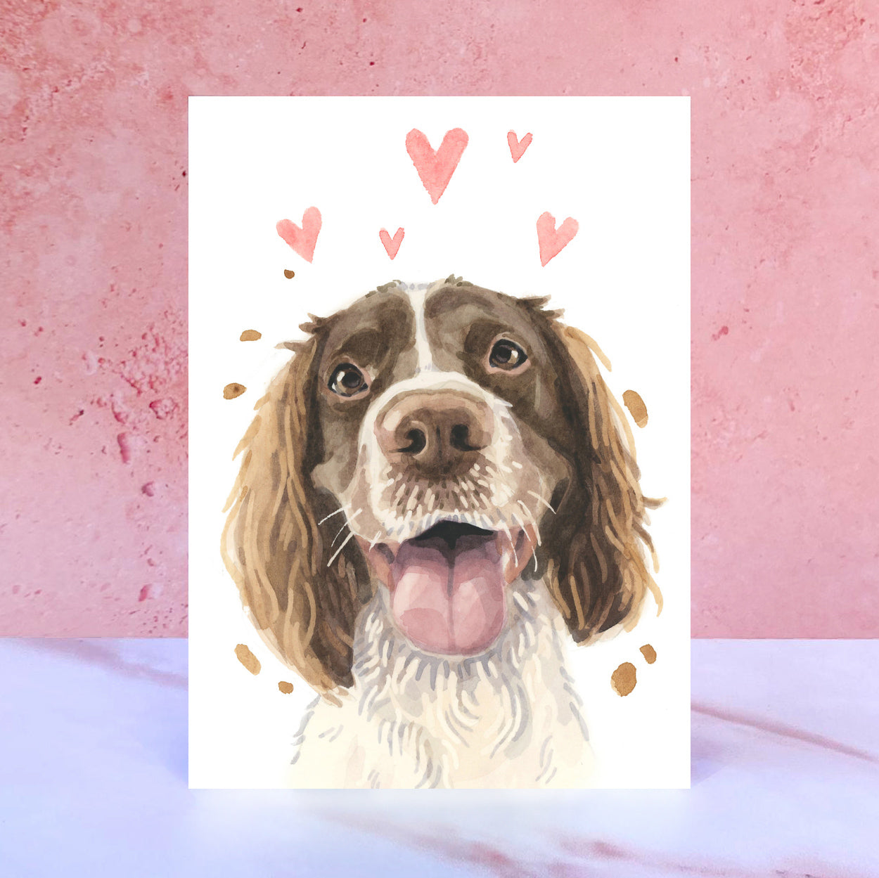 Springer Spaniel Licks & Kisses Card for Valentines, Anniversaries and from the Dog