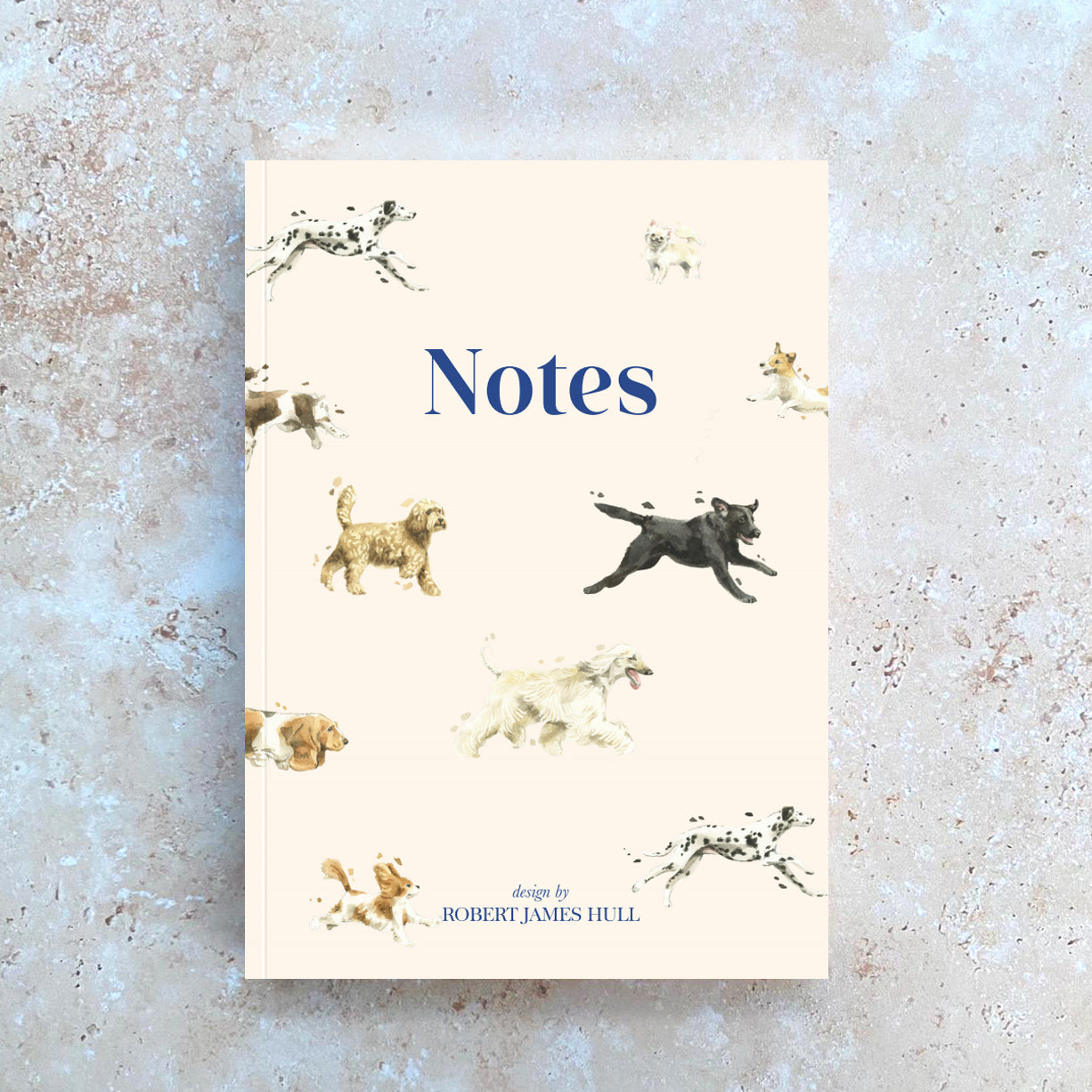 Dogs Cream and Blue A5 Premium Notebook