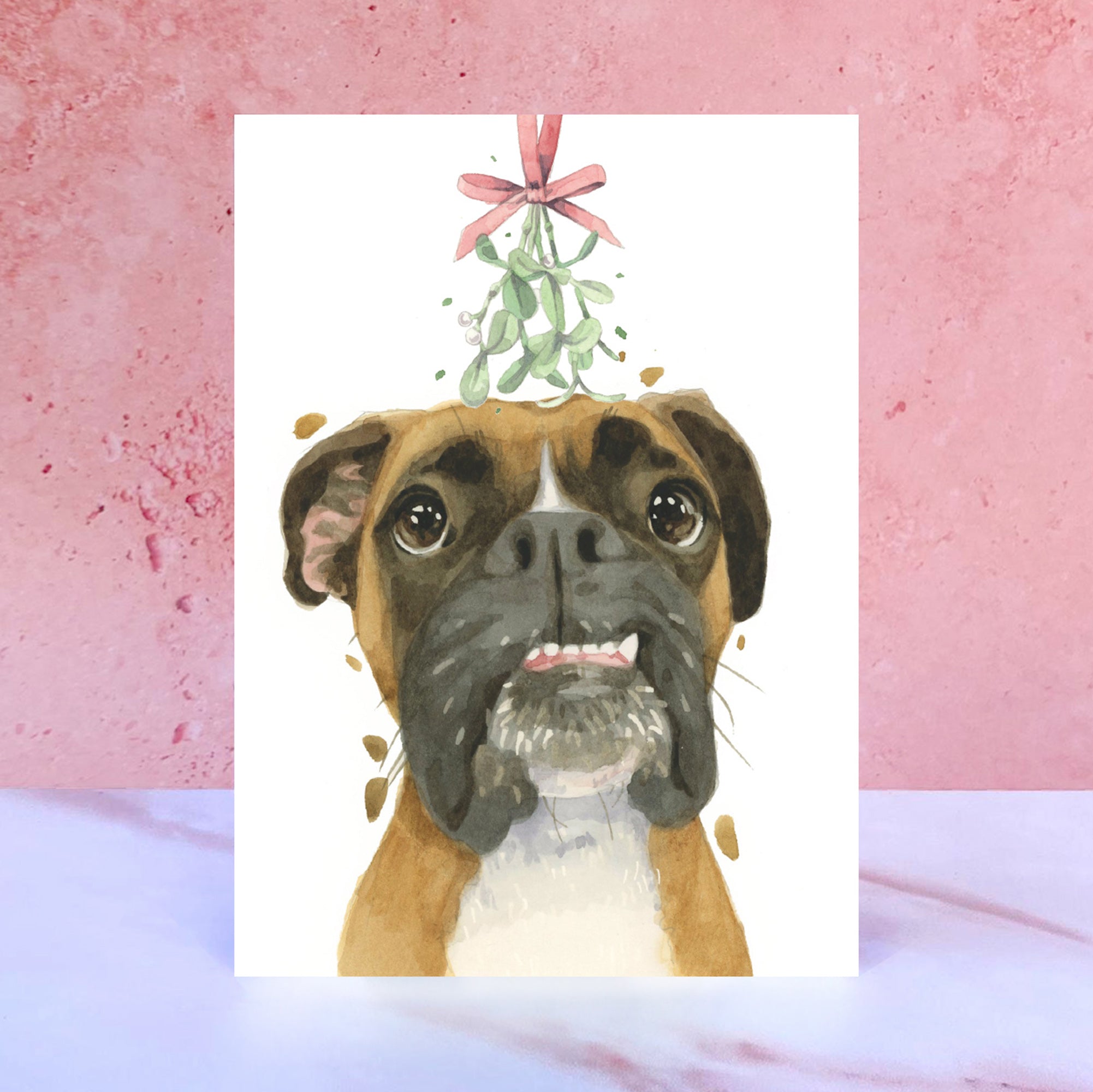 Boxer Dog Christmas Card, Xmas Holiday Greeting Cards