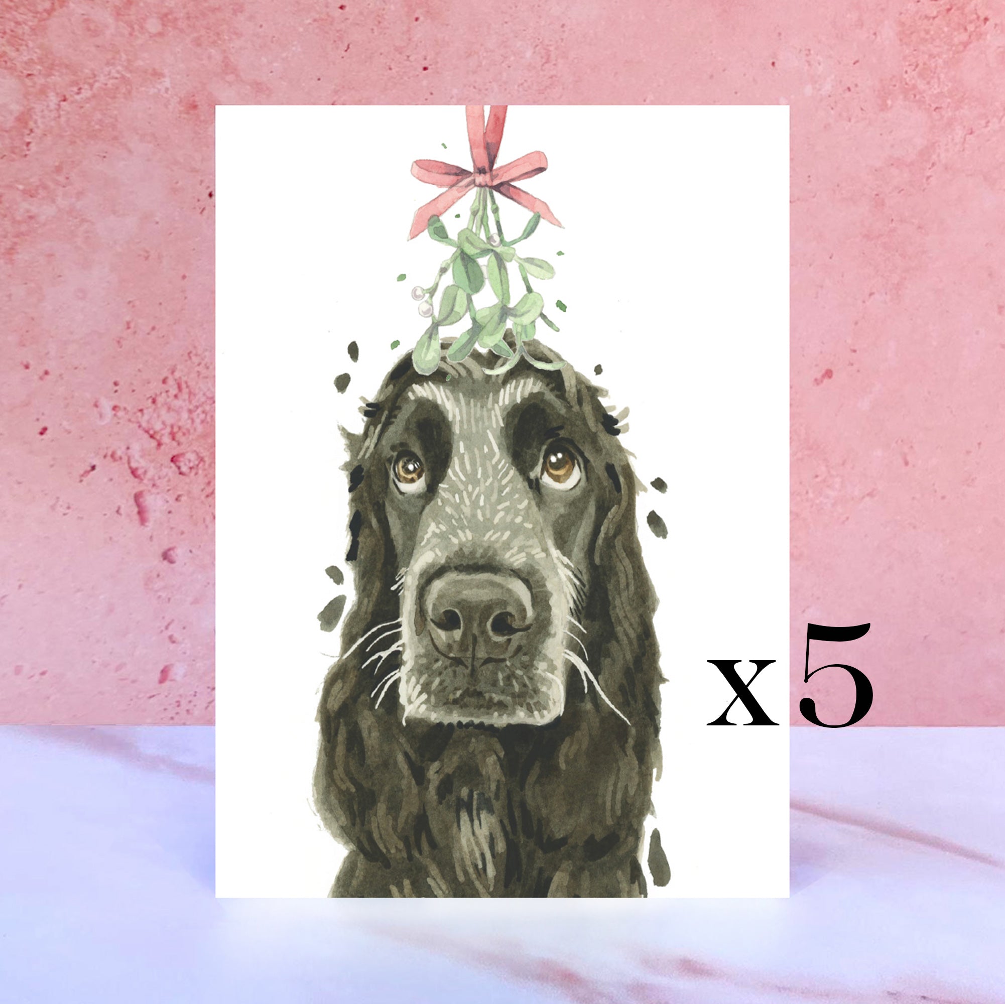 Pack of 5 Cocker Spaniel Christmas Cards