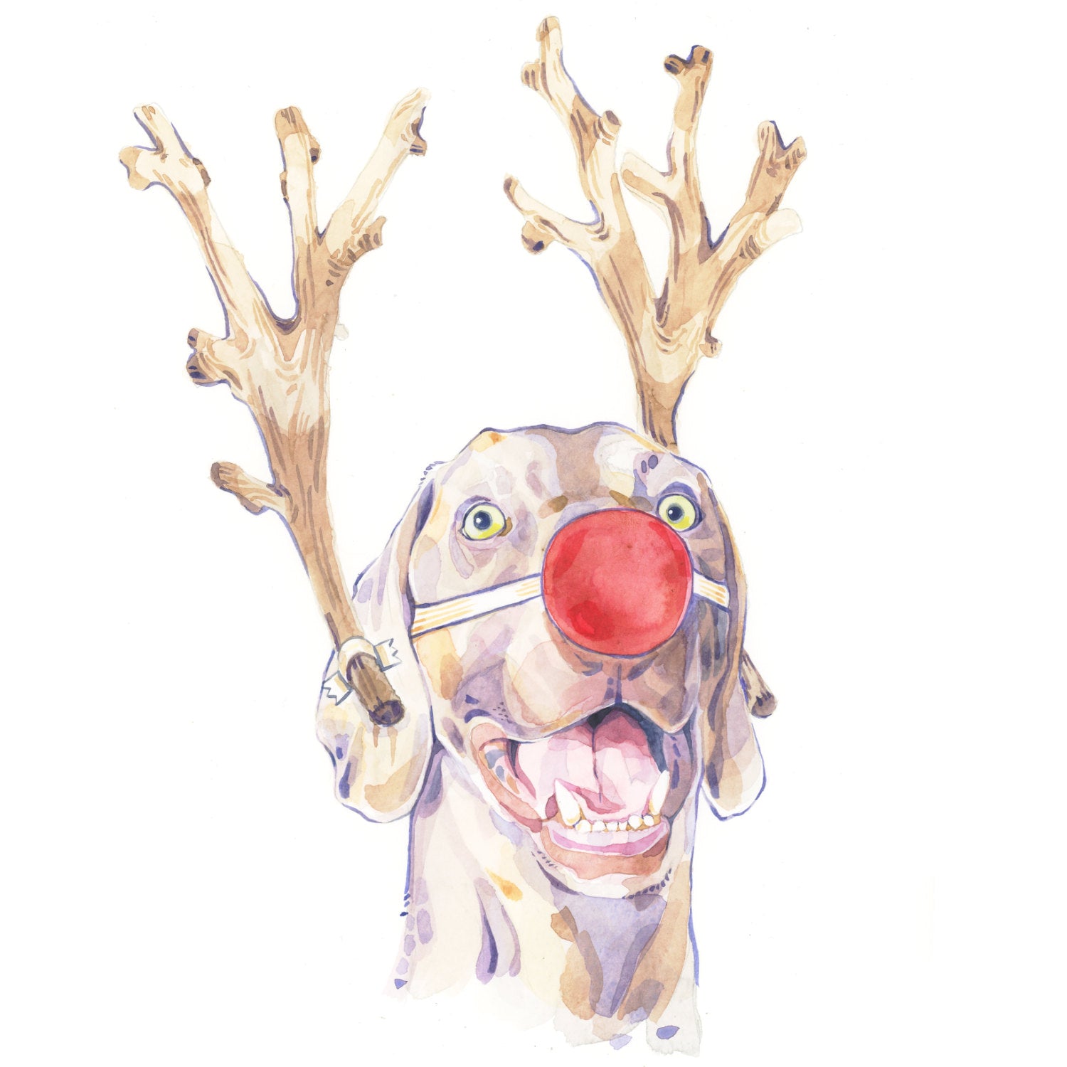 Weimaraner Dog Christmas Cards, Cute Fine Art Weimy Xmas Holiday Greeting Card