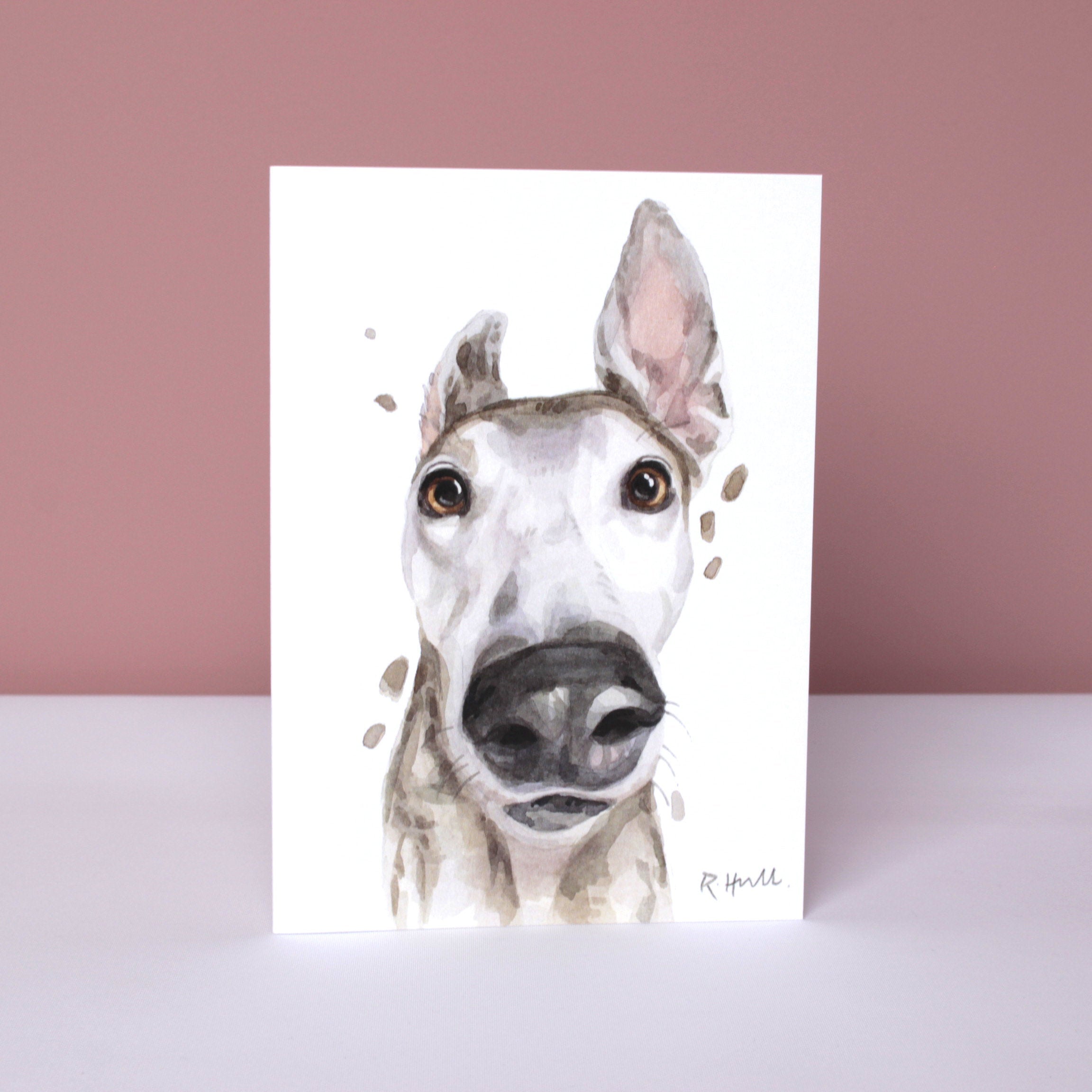 Greyhound All Occasion Card, Funny Lurcher Boop Birthday Greeting Cards