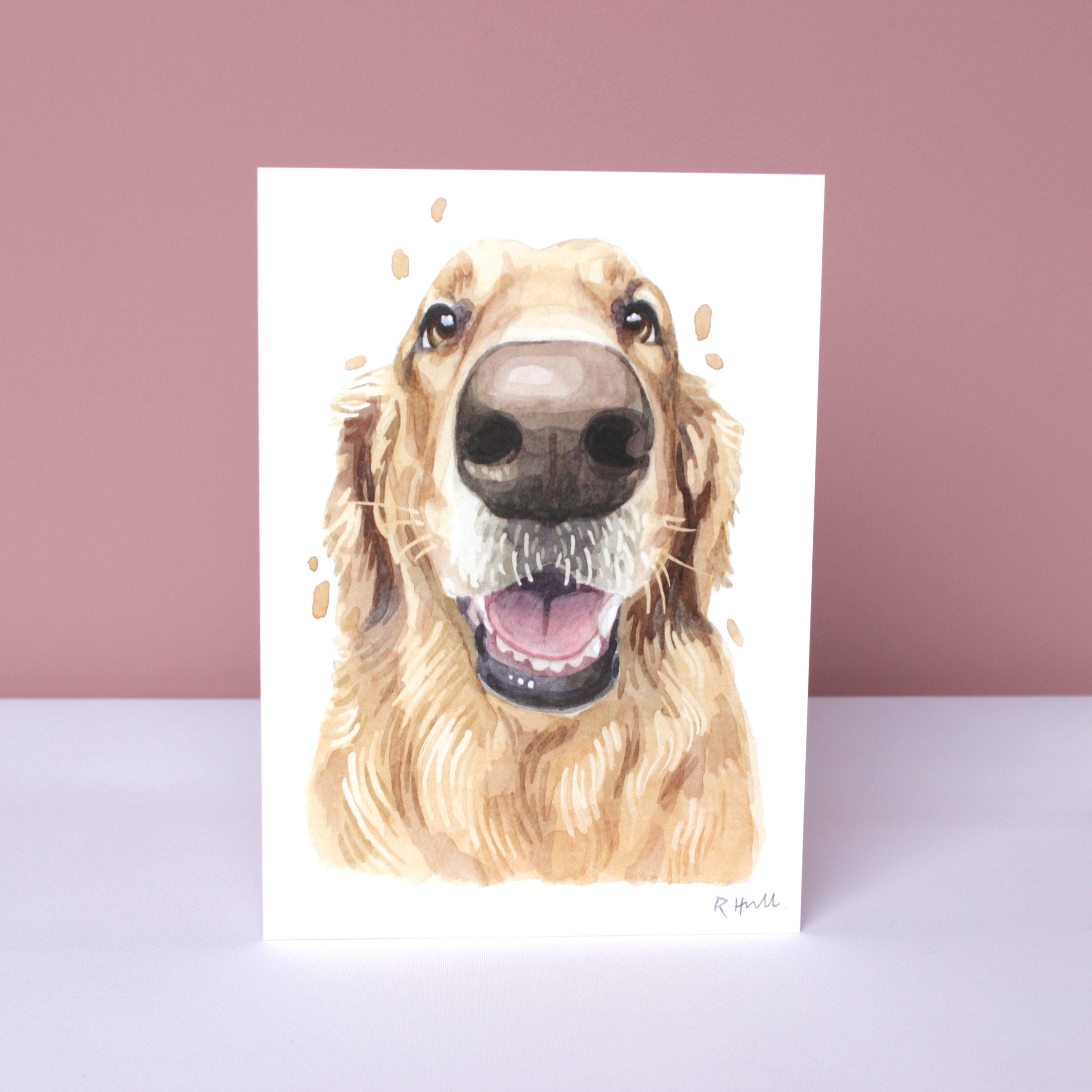 Golden Retriever All Occasion Card, Cute Goldie Boop Birthday Greeting Cards