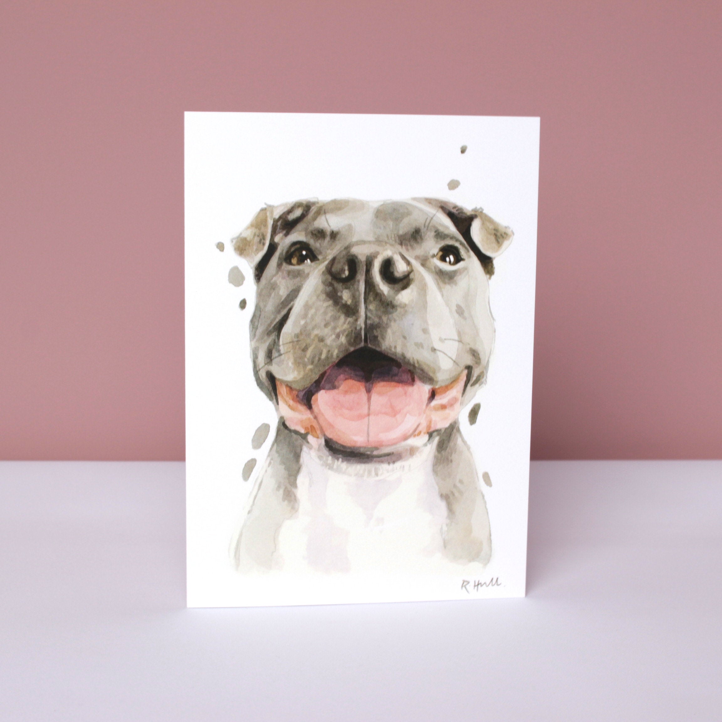 Staffordshire Bull Terrier All Occasion Card, Funny Staffy Staffie Birthday Greeting Card
