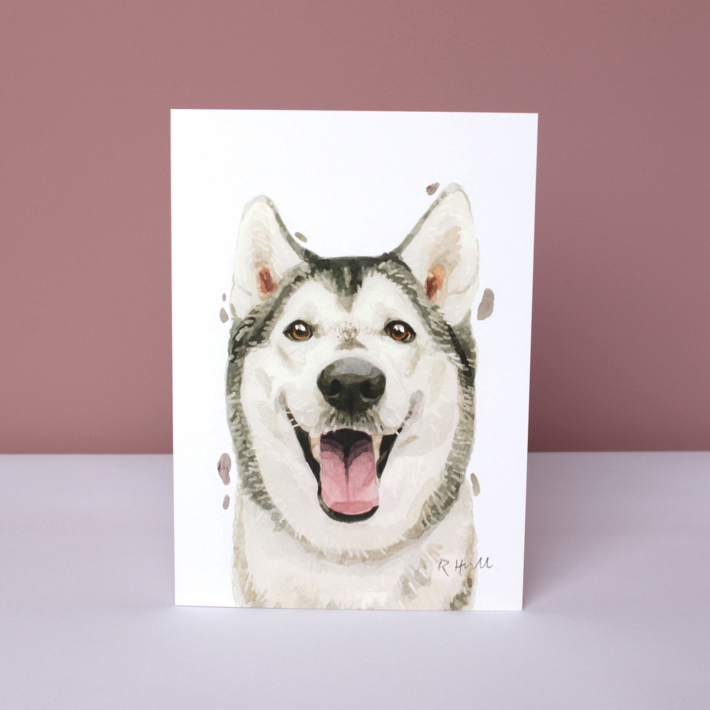 Siberian Husky All Occasion Card, Cute Dog Birthday Greeting Cards