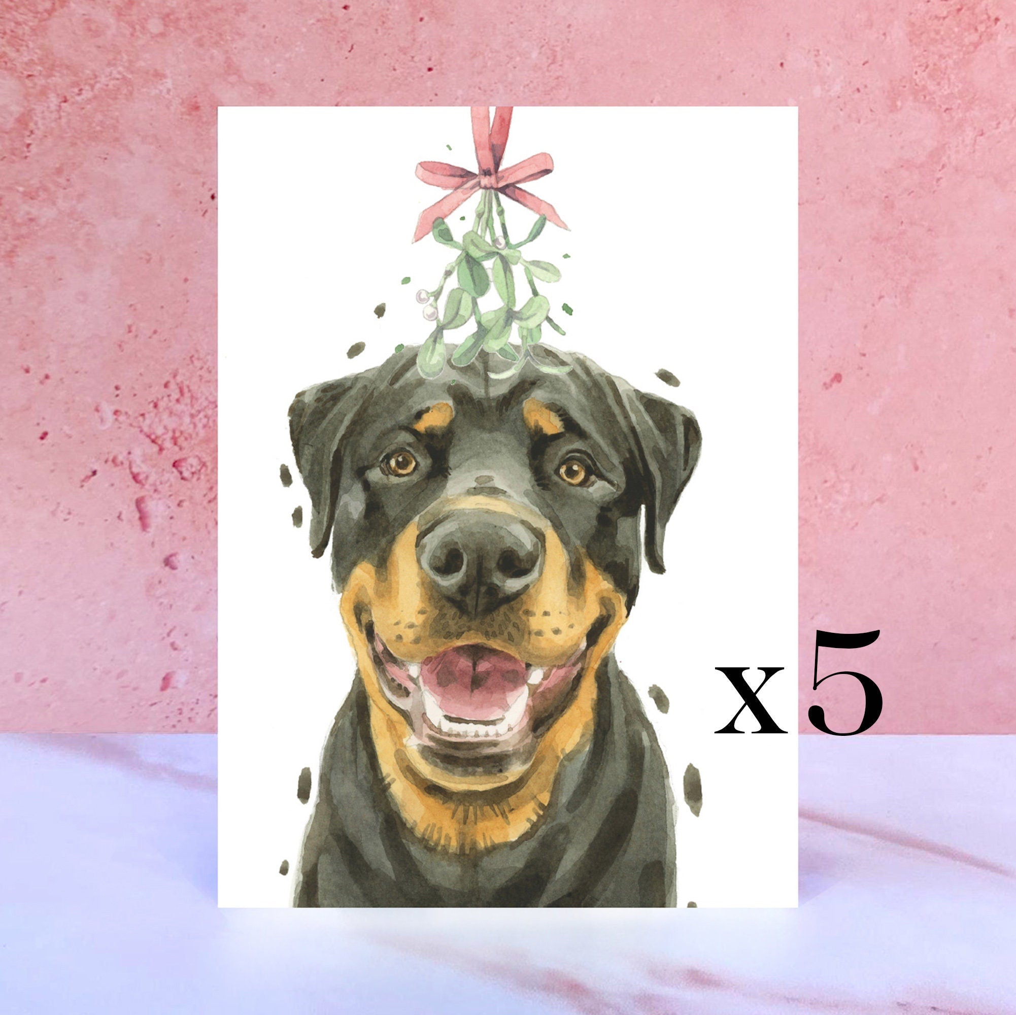 Pack of 5 Rottweiler Christmas Cards