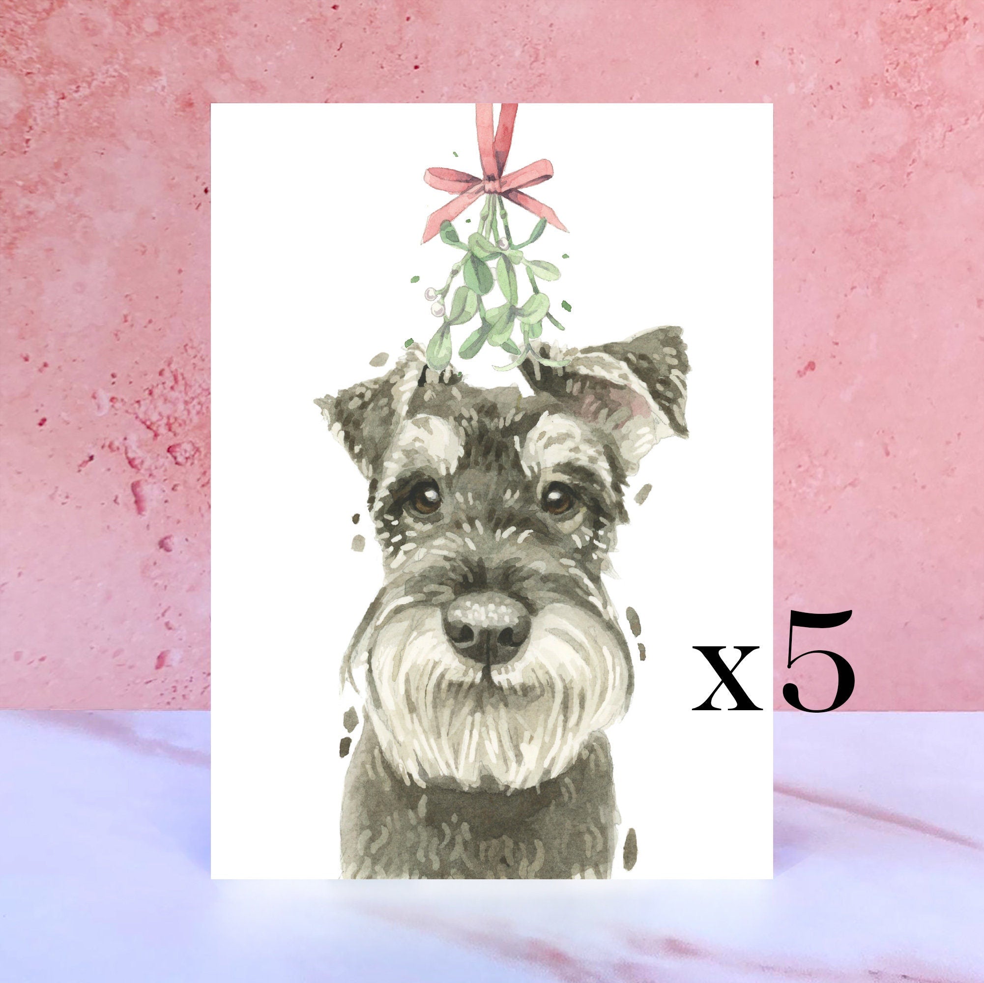 Pack of 5 Schnauzer Christmas Cards