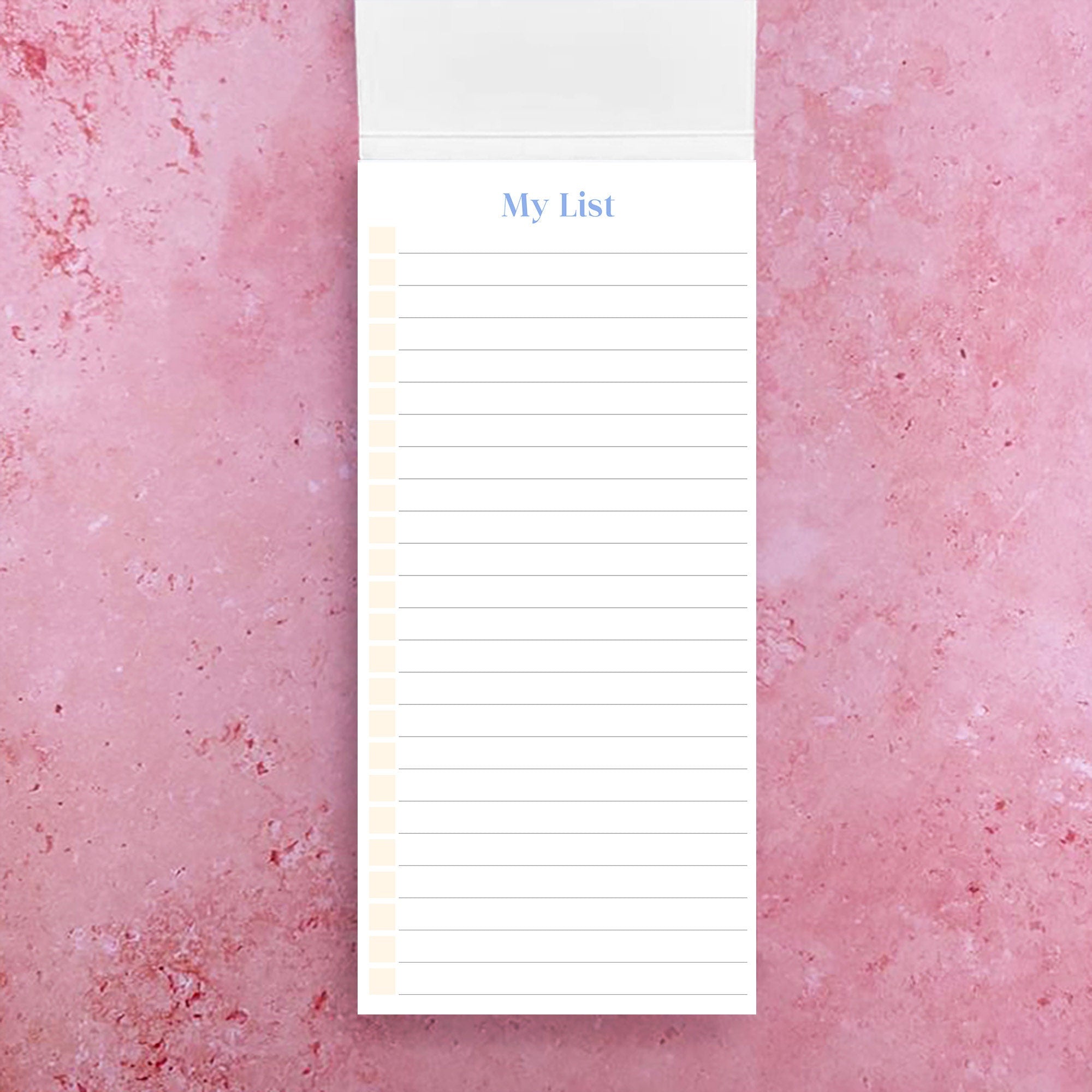 Cream and Blue Magnetic List Pad