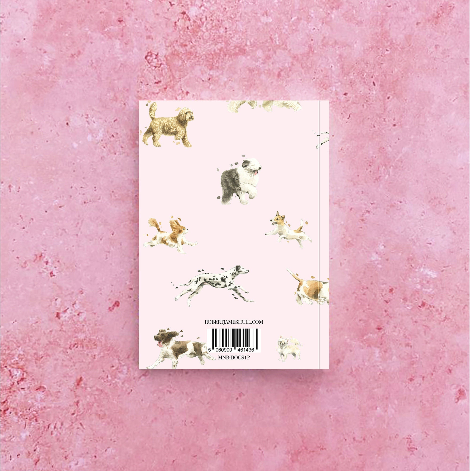 Dogs Pink and Red Cute A6 Notebook