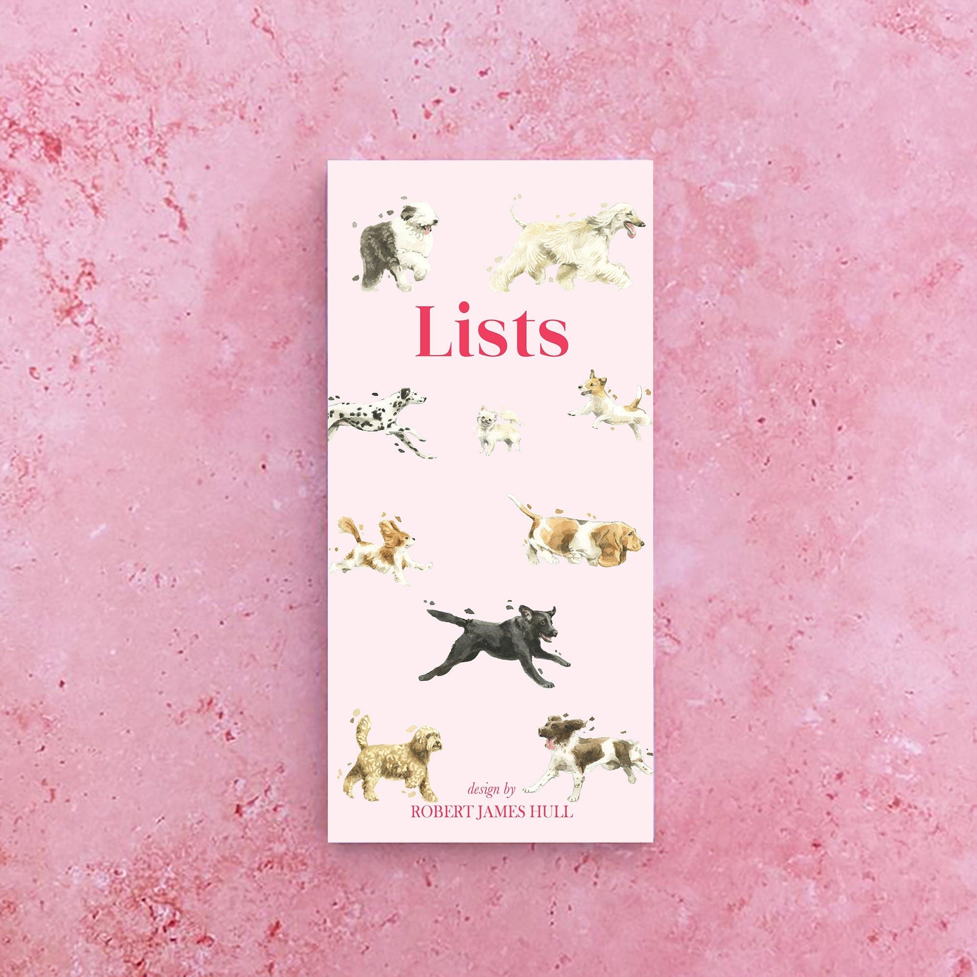 Dogs Pink and Red Magnetic List Pad