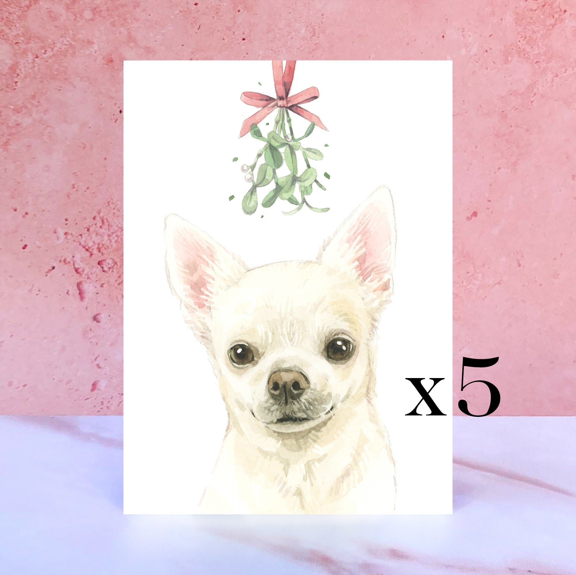 Pack of 5 Chihuahua Christmas Card