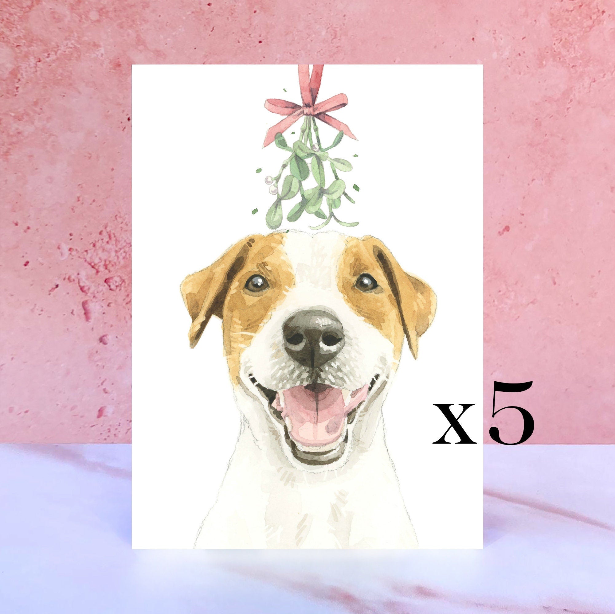 Pack of 5 Jack Russell Terrier Christmas Card