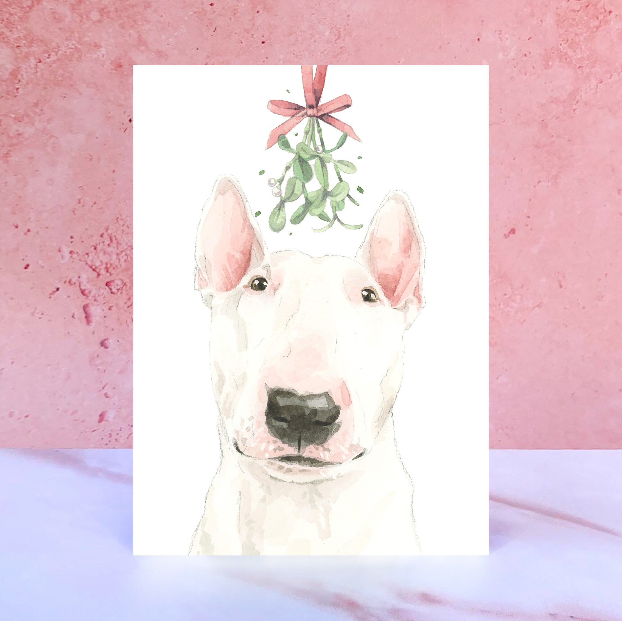 English Bull Terrier Christmas Card