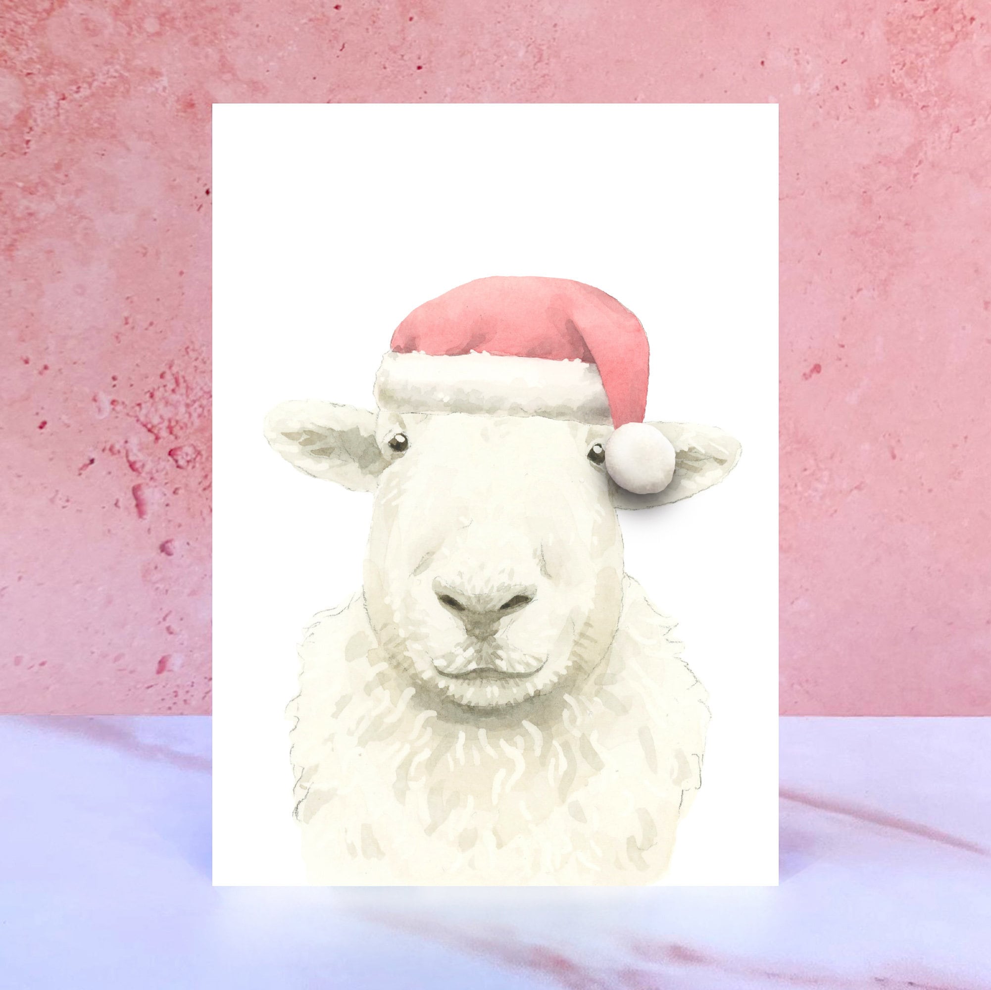 Sheep Pompom Christmas Card