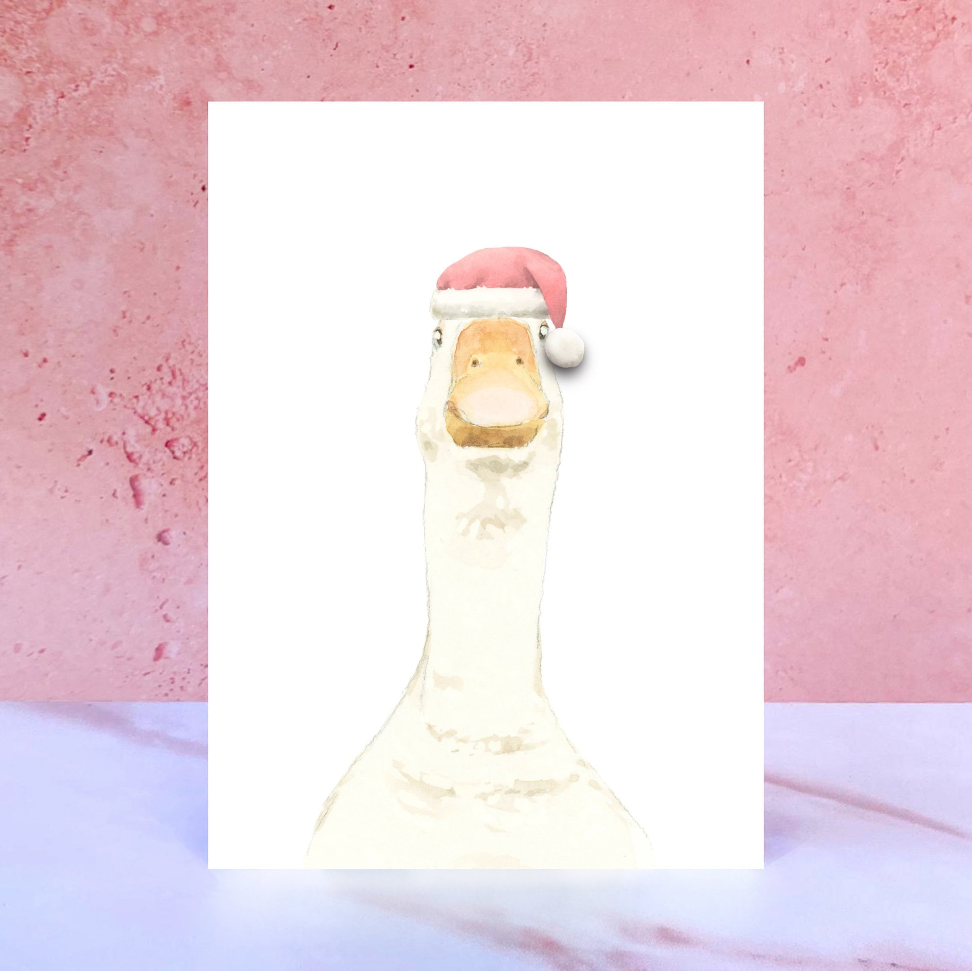 Goose Pompom Christmas Card